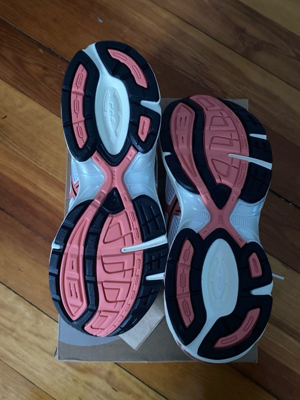 ASICS White Sneakers with Silver and Coral Accents - Picture 3 of 6